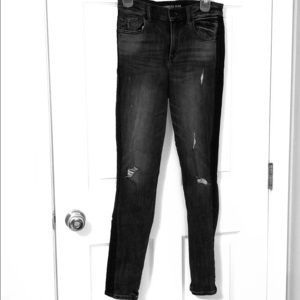 Express Skinny Jeans Leather Stripe Ripped